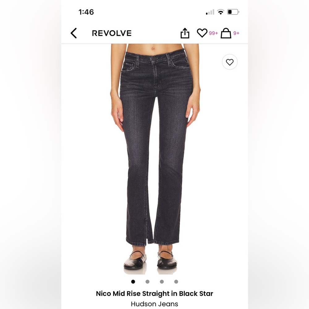 Nico Mid Rise Straight Jeans in Black Star